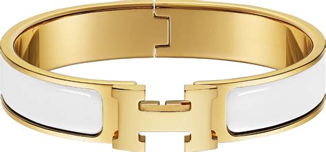 Hermes clic h bracelet white